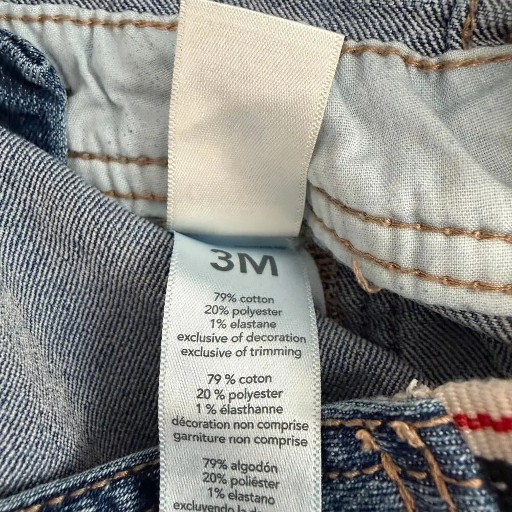 Oshkosh blue denim overalls red stripe straps